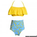 Women Bikini Flounce Hight Waisted Bikini Set Baby Girls Bikini Swimsuit Set Halter Neck 2Pcs Swimsuit Bathing Suit Yellow-girl B07DMKM6SY